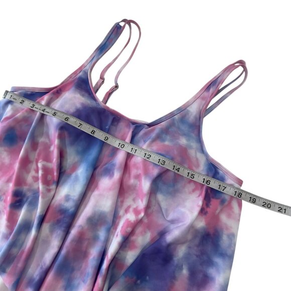 Unbranded Swim Top Womens SZ 1XL Plus Size Tie-Dye Flowy Tank Top Padded Cups - Picture 5 of 10